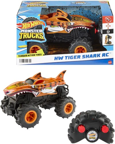 Hot Wheels Monster Trucks 1:24 Scale HW Tiger Shark RC Vehicle