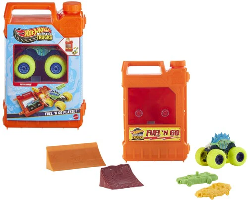 Hot Wheels Monster Trucks Stunt N' Go Fossil Fuel Playset